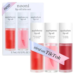 NOONI Korean & Vegan Appleseed Lip Oil Collection – Long-Lasting Hydrating, Plumping, Waterproof Lip Stains
