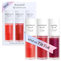 NOONI Korean & Vegan Appleseed Lip Oil Collection – Long-Lasting Hydrating, Plumping, Waterproof Lip Stains