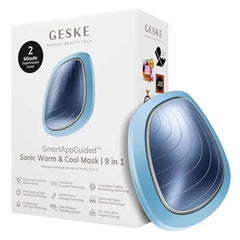 GESKE SmartAppGuided Sonic Warm & Cool Mask 9 in 1Beauty LED Face Mask Facial Glow Full Spectrum LED Light Best Face Massager Vibrating Mask Warm and Cold Skincare