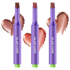 Glam Code Tinted Lip Balm Trio, Moisturizing Lipstick with Shea Butter, Hydrating Lip Makeup Set for Women & Girls, Vegan Formula, Cream Finish, Cruelty-free (3-Count)
