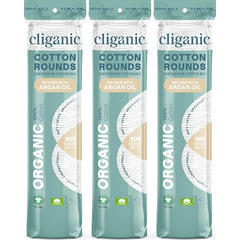 Cliganic Organic Cotton Rounds – Argan & Jojoba Oil Infused Makeup Remover Pads (300 Count) – Hypoallergenic, Lint-Free, 100% Pure Cotton
