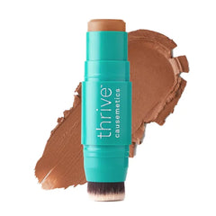 Thrive Causemetics Triple Threat Color Stick: Cream Bronzer & Contour Stick with Vitamin E, Evening Primrose Oil, Waterproof Smudge Proof Face Makeup Formula
