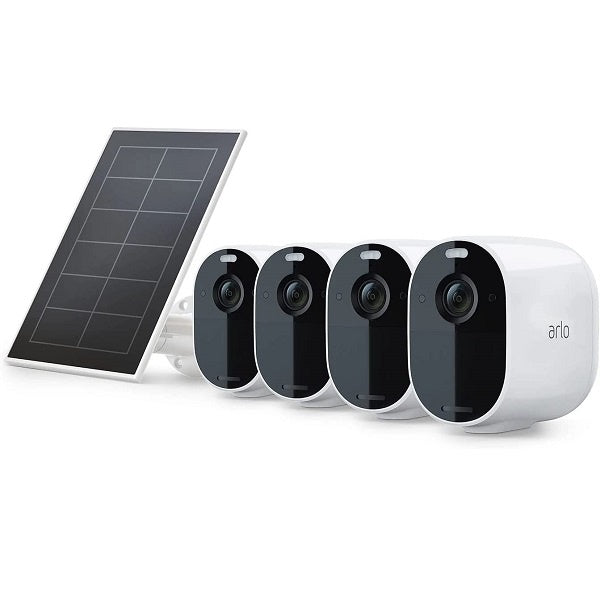 Arlo Essential Spotlight Camera + Solar Panel (4 Cameras + 1 Solar Panel) (VMK2430-1SCNAS) - White