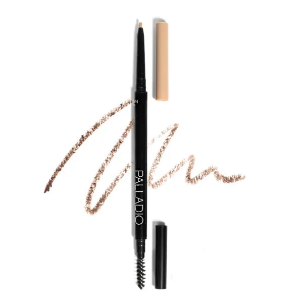 Palladio Beauty Brow Definer Pencil, Ultra Precise Twist-Up Eye Brow Pencil with Long-Staying Power, Spooley Brush Blends Color for Natural Finish, No Eyebrow Pencil Sharpener Required