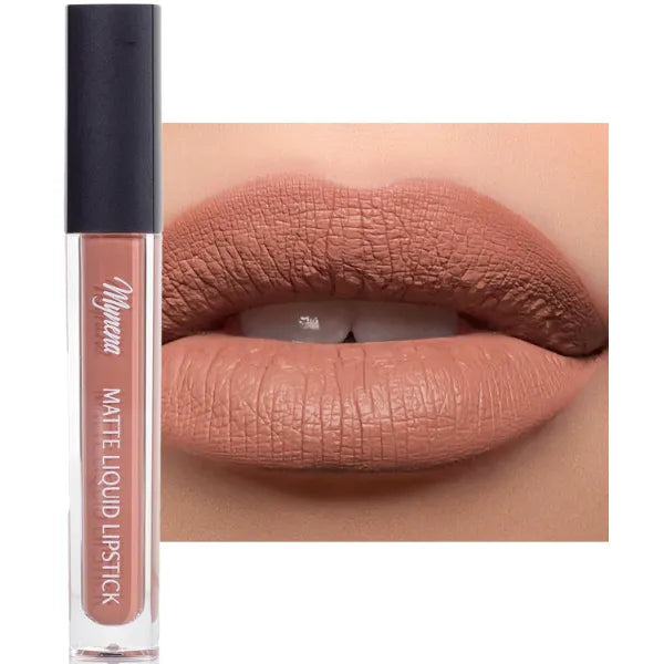 Mynena Liquid Matte Lipstick Long-Lasting Waterproof | Lightweight Comfortable Non-Drying | High Pigment Intense Color Lip Stain | Paraben-Free Talc-Free Vegan & Cruelty-Free
