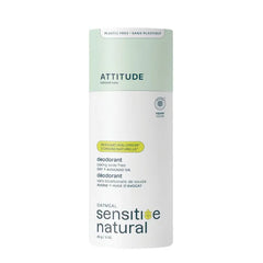 ATTITUDE Baking Soda Free Deodorant for Sensitive Skin, EWG Verified, Aluminum Free, Plastic-Free - 3 Ounces