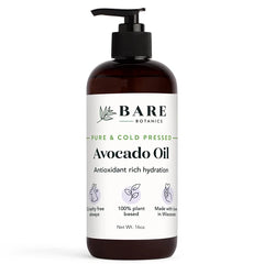 Bare Botanics 100% Pure Cold-Pressed Body Oils – Avocado & Sweet Almond 16 oz | Natural Multipurpose Carrier Oils for Moisturizing Skin, Hair & Body | Vegan & Cruelty-Free Beauty