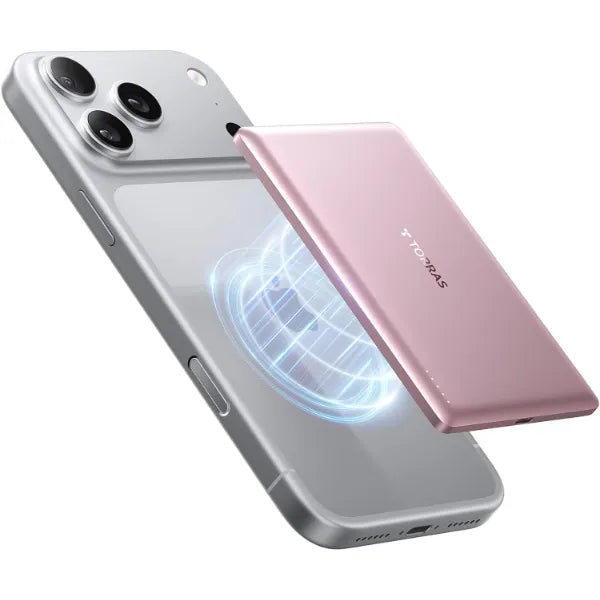 TORRAS MiniMag Power Bank, Ultra Slim 5,000mAh Wireless Portable Charger with USB-C Cable, Fast Charging iPhone Air MagSafe Battery Pack, Compatible Charger for iPhone 17/16/15/14/13/12