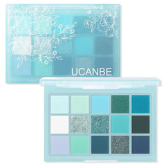 UCANBE 15 Color Eyeshadow Palette Collection – Vibrant Neon, Smoky & Neutral Shades – Highly Pigmented Matte, Shimmer & Glitter Finishes