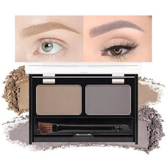 Kaely 2 Color Eye Brow Powder Makeup Kit,Eyebrow Contour Palette for Beginners,Brow Stamp Stencils Kit,Eyebrows Waterproof Gel with Brush
