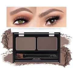 Kaely 2 Color Eye Brow Powder Makeup Kit,Eyebrow Contour Palette for Beginners,Brow Stamp Stencils Kit,Eyebrows Waterproof Gel with Brush