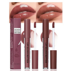 FeiCuiYun Brown Nourishing Lip Plumper Gloss, Warm Brown Moisturizing High Shine Nude Lip Glow Oil, Long Wear Hydration Mini Liquid Lipstick Makeup, Fresh Lightweight Glossy Plumping Lip Gloss for Women