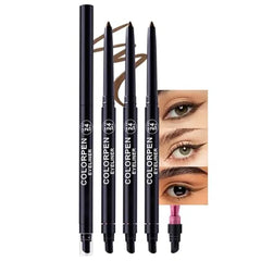 FeiCuiYun Light Brown Pencil Eyeliner for Women, Smudge Proof Waterproof, Eye Makeup with Built In Sharpener and sponge brush head