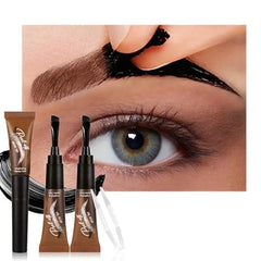 FeiCuiYun Eyebrow Tattoo Peel Off Tint Gel for Women, Peel Off Eyebrow Tint with 150° Small Curved Tray, Last Up to 3 Days, Waterproof, Fuller & Defined Looking Brows