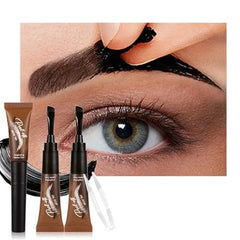 FeiCuiYun Eyebrow Tattoo Peel Off Tint Gel for Women, Peel Off Eyebrow Tint with 150° Small Curved Tray, Last Up to 3 Days, Waterproof, Fuller & Defined Looking Brows