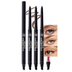 FeiCuiYun Light Brown Pencil Eyeliner for Women, Smudge Proof Waterproof, Eye Makeup with Built In Sharpener and sponge brush head