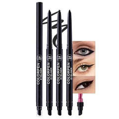 FeiCuiYun Light Brown Pencil Eyeliner for Women, Smudge Proof Waterproof, Eye Makeup with Built In Sharpener and sponge brush head