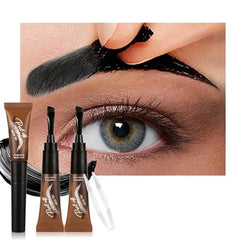 FeiCuiYun Eyebrow Tattoo Peel Off Tint Gel for Women, Peel Off Eyebrow Tint with 150° Small Curved Tray, Last Up to 3 Days, Waterproof, Fuller & Defined Looking Brows