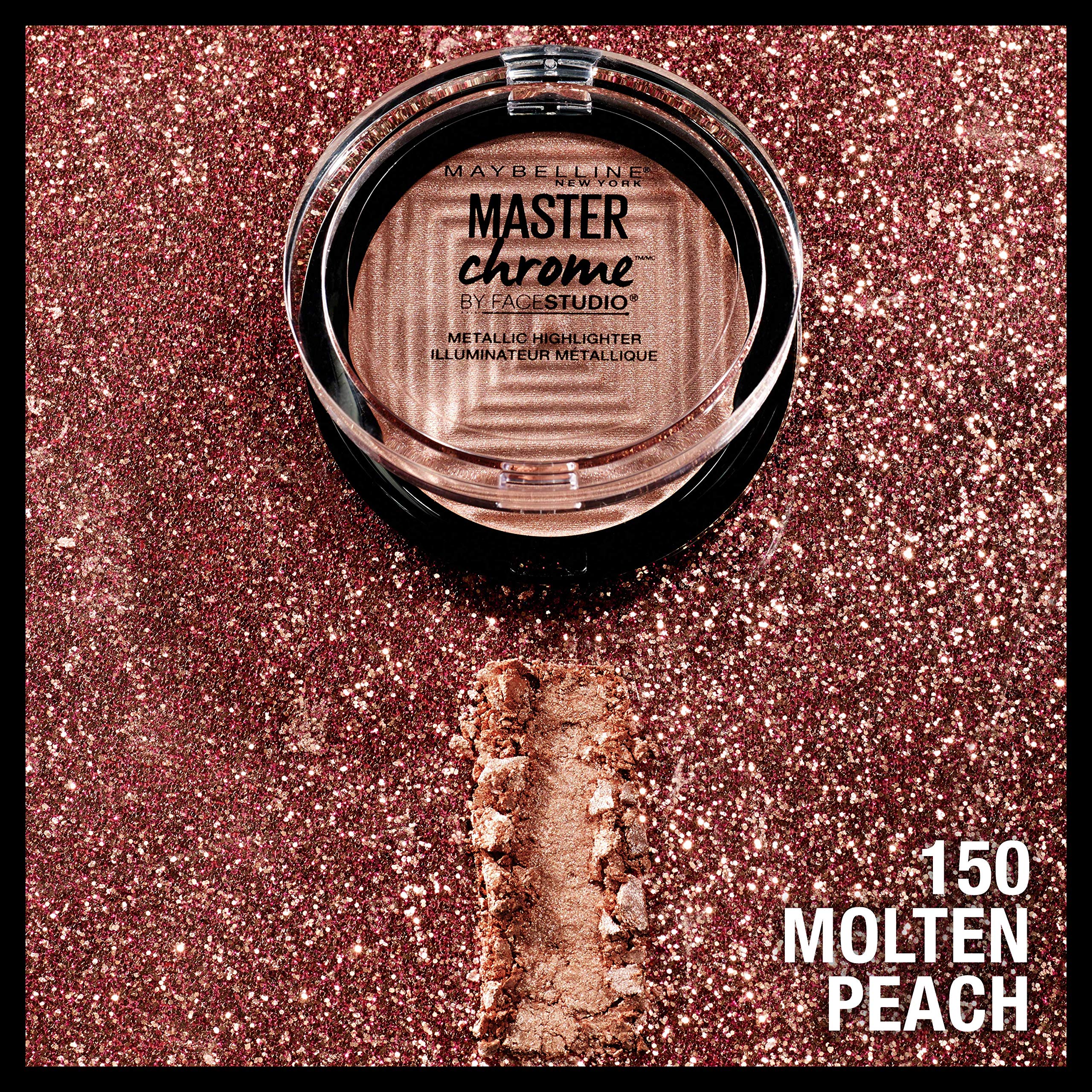 Maybelline New York Facestudio Master Chrome Metallic Highlighter Makeup, Molten Peach, 0.19 oz.