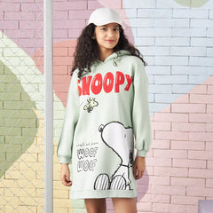 Max fashion Snoopy Dog Print Hooded Sweat Dress