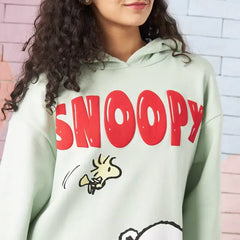 Max fashion Snoopy Dog Print Hooded Sweat Dress