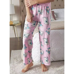 MAX FASHION Smurf Print T-shirt and Pyjama Set-Pink