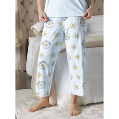 MAX FASHION Smiley Print Cotton Pyjama Set-Blue