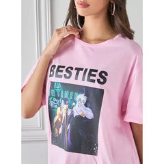 MAX FASHION Disney Villain Print T-shirt-pink