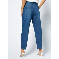 MAX FASHION Plain Balloon Jeans-Blue