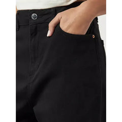 MAX FASHION Wide Leg Jeans-Black