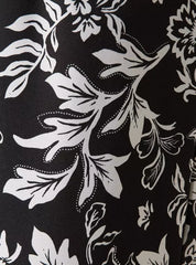 MAX FASHION All-Over Floral Print Wide Leg Maternity Pants-Black
