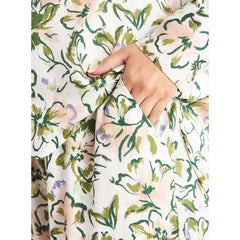 MAX FASHION All-Over Floral Print Wide Leg Pants-Green