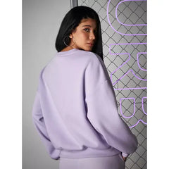 MAX FASHION Lilo and Stitch Print Sweatshirt-Purple