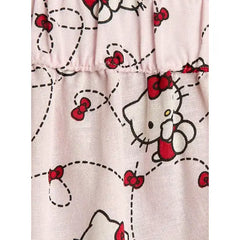 MAX FASHION Hello Kitty Print T-shirt and Pyjama Set-Pink