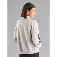 MAX FASHION Mickey Mouse Print Sweatshirt with Long Sleeves-Gray
