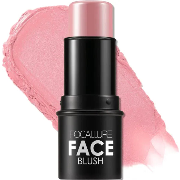 FOCALLURE Cream Blush Makeup,Buildable Blush Stick for Cheeks,Matte and Dewy Finish,Long Wearing,Easy Application,Lightweight Multi Stick