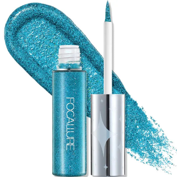 FOCALLURE Unearthing Mars Glitter Eyeliner, Waterproof Liquid Eyeliner Pencil, Smudge Resistant, Sparkling Finish, Quick Drying