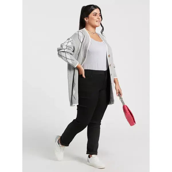 MAX FASHION Skinny Fit High-Rise Full Length Jeans with Pocket Detail-Black