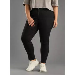 MAX FASHION Plain Skinny Fit Jeans-Black