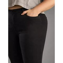 MAX FASHION Plain Skinny Fit Jeans-Black