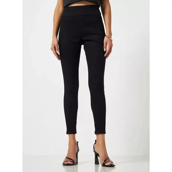 MAX FASHION High-Waist Ankle Length Skinny Fit Jeggings-Black
