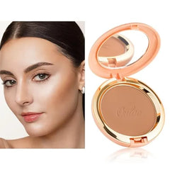 Oulac Shimmer Bronzer Powder Face Makeup with Mirror - Natural SunKissed Bronzer Look,Highly Pigmented Cream Bronzer, Long Lasting Glow, Easy to Blend, Vegan