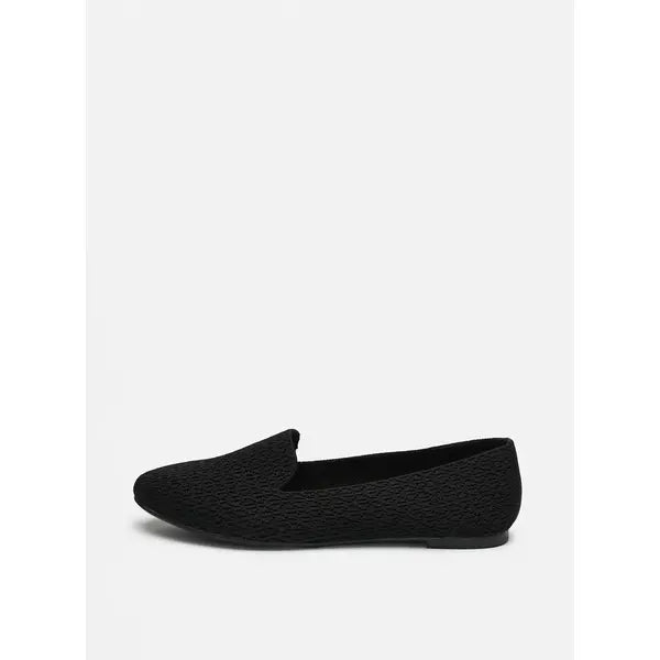 MAX FASHION Textured Slip-On Ballerinas-Black