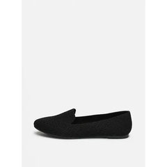 MAX FASHION Textured Slip-On Ballerinas-Black