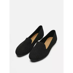 MAX FASHION Textured Slip-On Ballerinas-Black