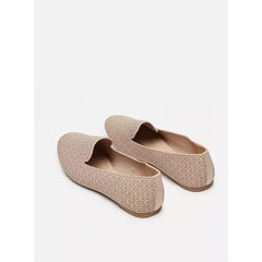 MAX FASHION Textured Slip-On Ballerinas-Beige