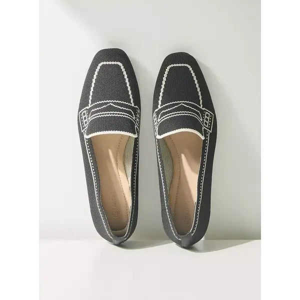 MAX FASHION Textured Slip-On Shoes-Black