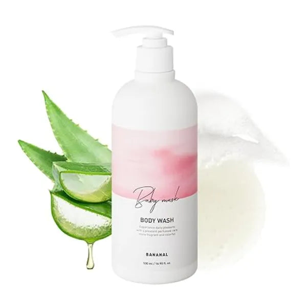 BANANAL Korean Body Wash with Hyaluronic Acid & Aloe Hydrating Moisturizing Cleanser for All Skin Infused with Natural Extracts Paraben & Silicone Free