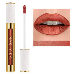 MAKI YIKA Metallic Pink Lipstick Long Lasting Hot Pink Lipsticks for Women, High Shine Glitter Lipstick No Smudge Transferproof Liquid Lip Gloss