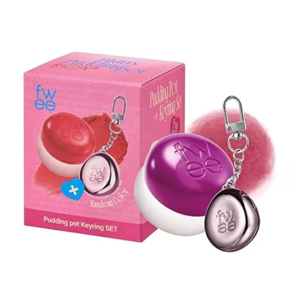 fwee Blurry Pudding Pot + Keychain SET Airbrushed Blush & Lip, Buildable Pigment, Long lasting, Lightweight, Easy to Blend, Natural Soft Matte Finish Makeup  Baddie
